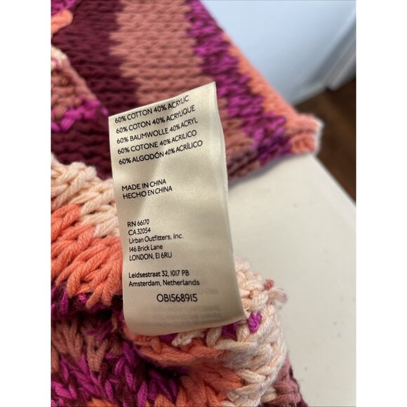 Free People Devon Sweater Fuchsia Rose Combo striped Size S slouchy Colorful - Picture 8 of 11